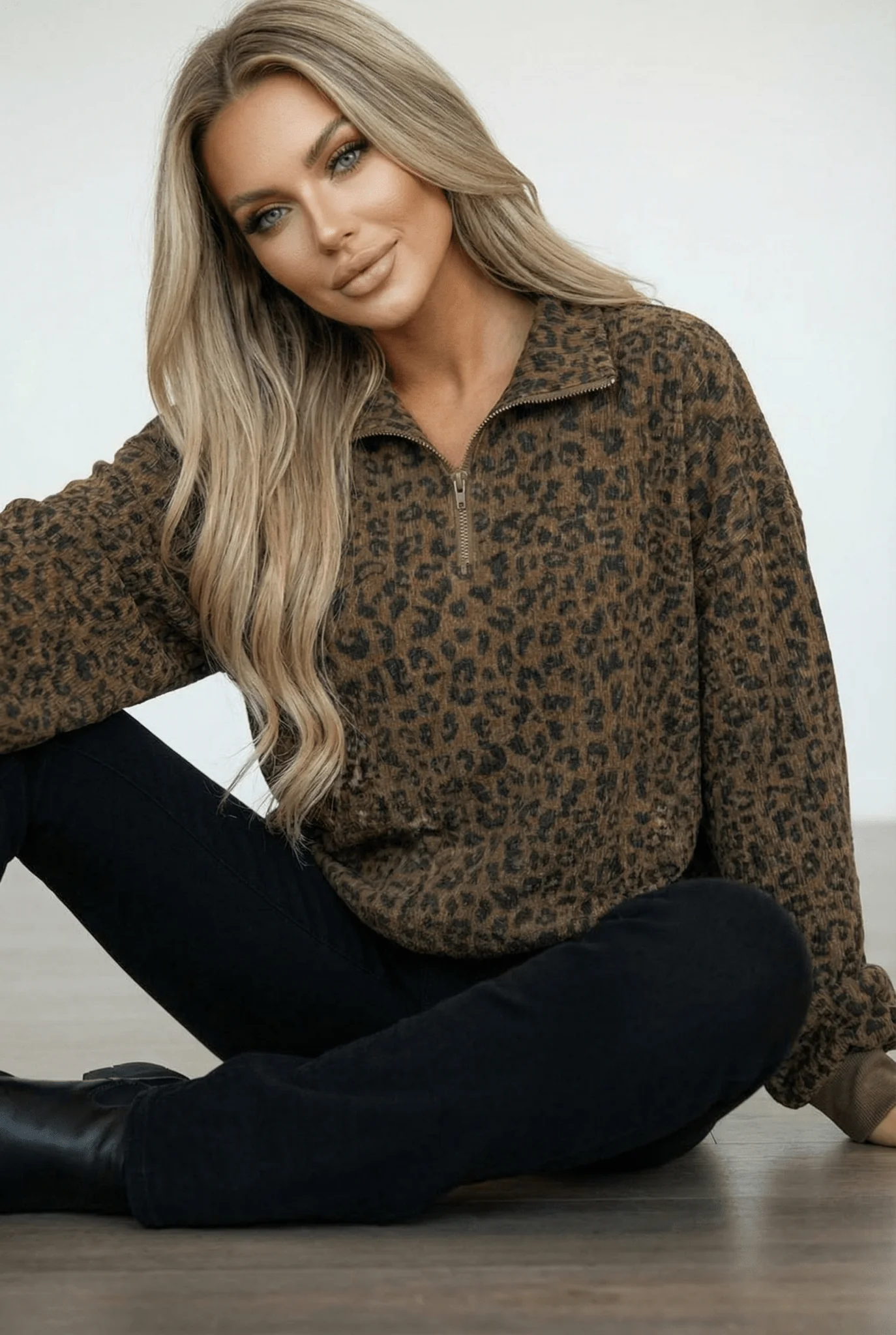 Wild Texture Quarter Zip Sweater - Image 3